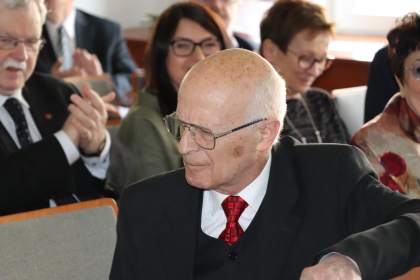 prof. zw. dr hab. Adam Lityński na jubileuszu